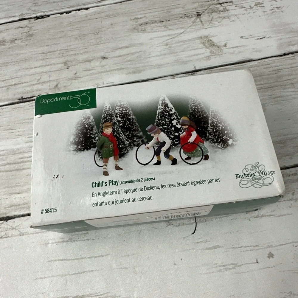 Department 56 CHILD'S PLAY 58415 Christmas Village - Box Rolling Hoops and tree - Picture 6 of 9